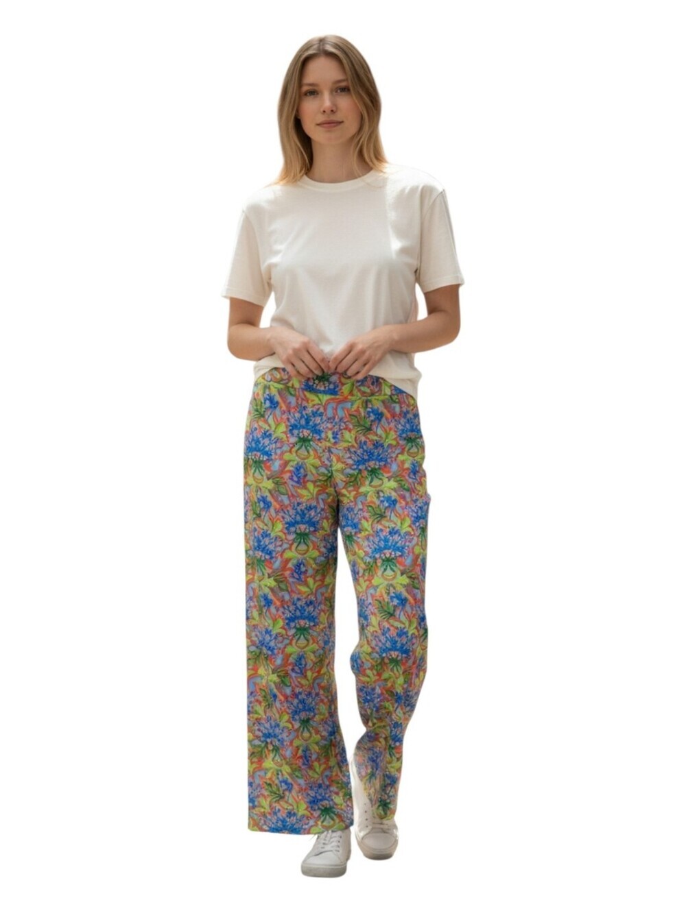 Haley & The Hound Womens Colorful Floral Print Jersey Pull On Flare Leg Pants XS